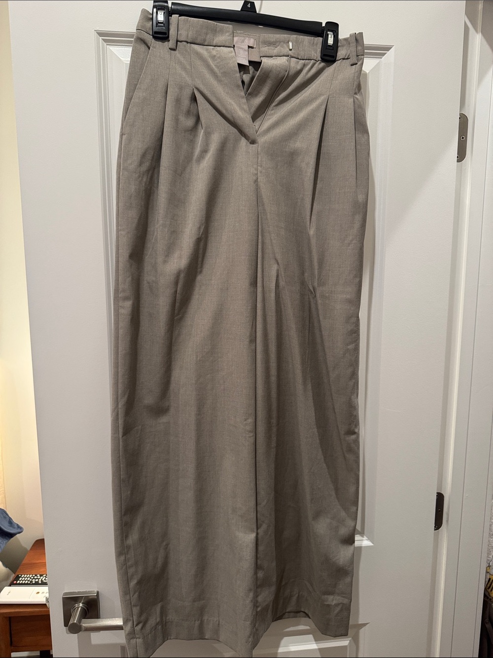 H&M Taupe Trousers with Tailored Pleats